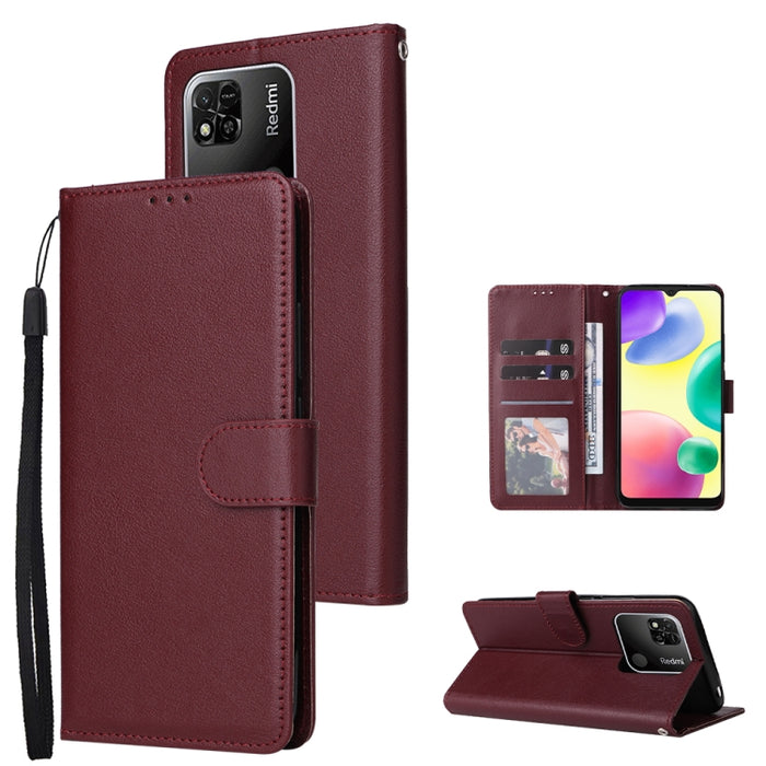 Estuche multifuncional de cuero con tapa horizontal y tres ranuras para tarjetas, For OPPO A15 / A15s / A35, For OPPO A5 / A3s / A12e / C1, For OPPO A37, For vivo Y31, For vivo Y91C / Y1s, For vivo Y53, For Xiaomi Redmi 10C