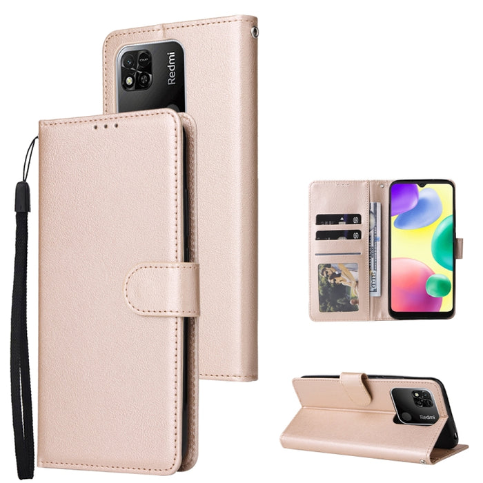 Estuche multifuncional de cuero con tapa horizontal y tres ranuras para tarjetas, For OPPO A15 / A15s / A35, For OPPO A5 / A3s / A12e / C1, For OPPO A37, For vivo Y31, For vivo Y91C / Y1s, For vivo Y53, For Xiaomi Redmi 10C