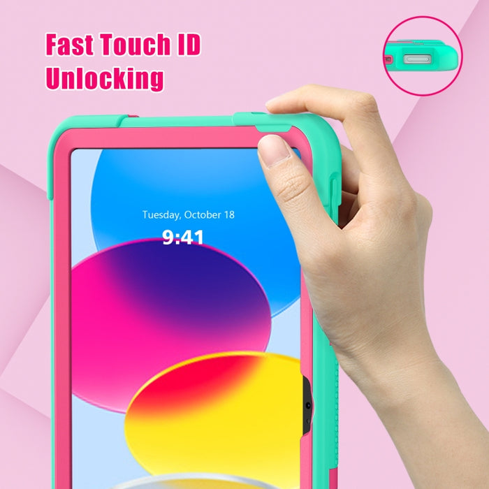 Funda para tableta de silicona + PC de color de contraste con soporte