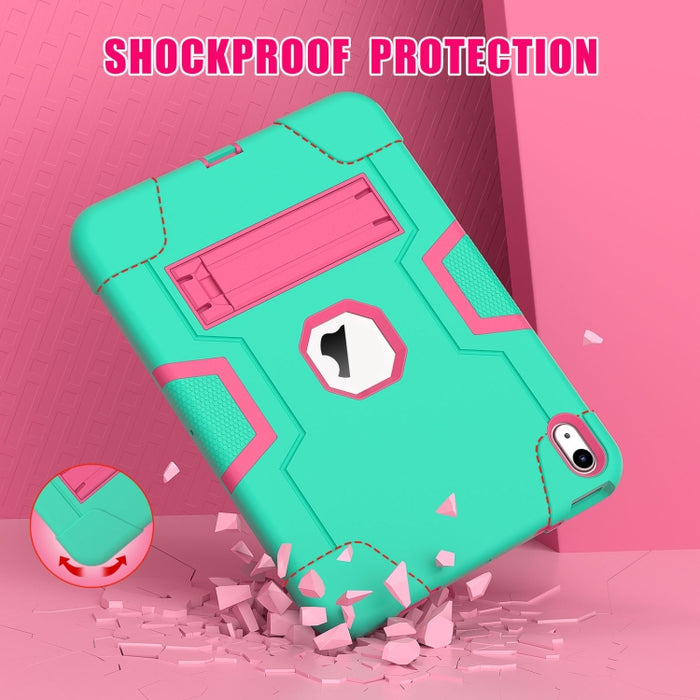 Funda para tableta de silicona + PC de color de contraste con soporte