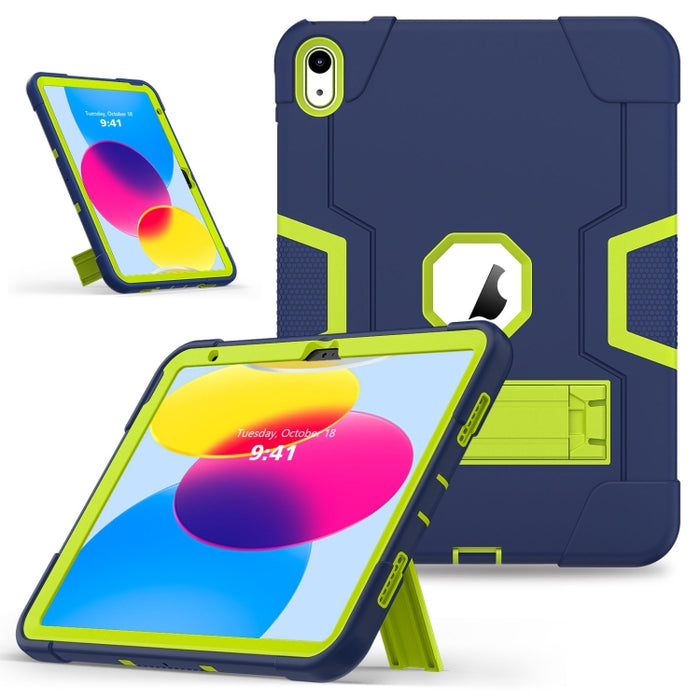 Funda para tableta de silicona + PC de color de contraste con soporte