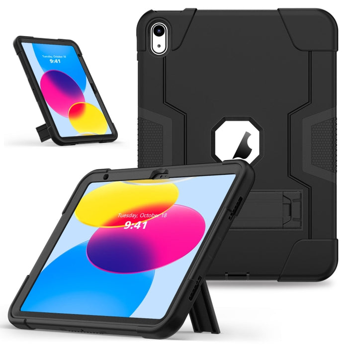 Funda para tableta de silicona + PC de color de contraste con soporte