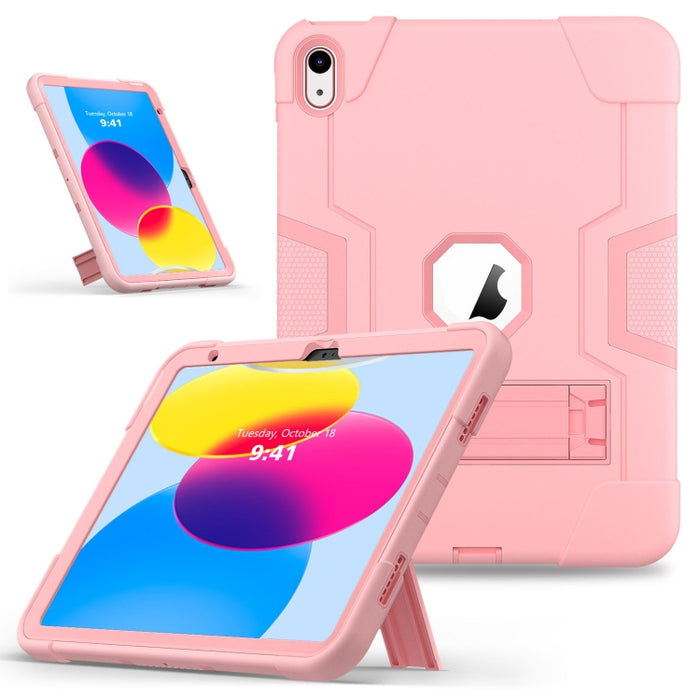 Funda para tableta de silicona + PC de color de contraste con soporte