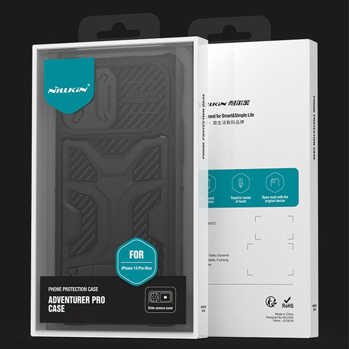 NILLKIN Diseño de cubierta de cámara deslizante TPU + PC Funda magnética para teléfono