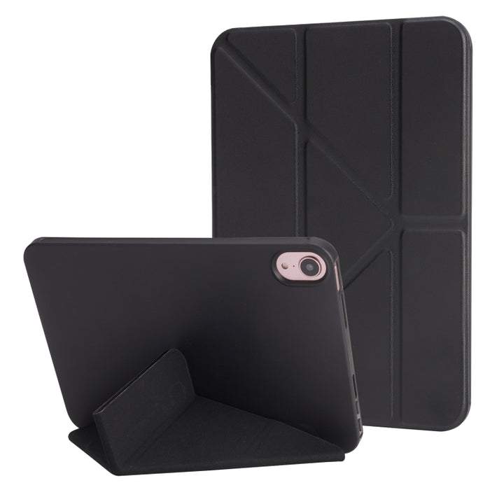 Estuche para tableta de cuero con 3 pliegues de silicona y PU con textura de mijo