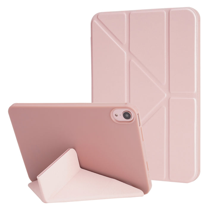 Estuche para tableta de cuero con 3 pliegues de silicona y PU con textura de mijo