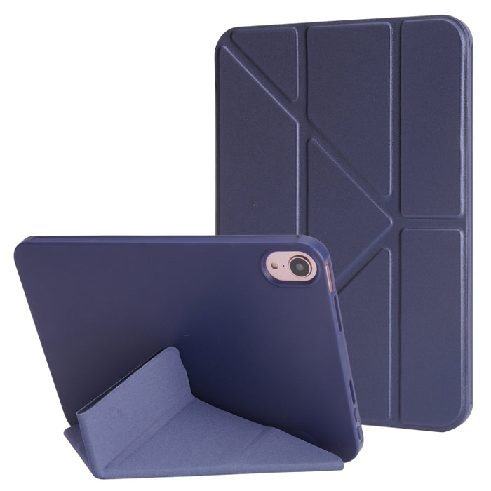 Estuche para tableta de cuero con 3 pliegues de silicona y PU con textura de mijo