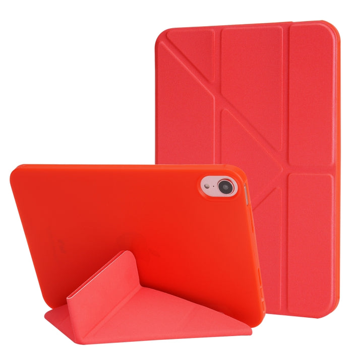 Estuche para tableta de cuero con 3 pliegues de silicona y PU con textura de mijo
