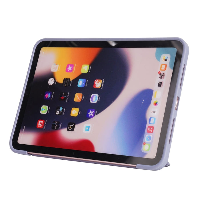 Estuche para tableta de cuero con 3 pliegues de silicona y PU con textura de mijo