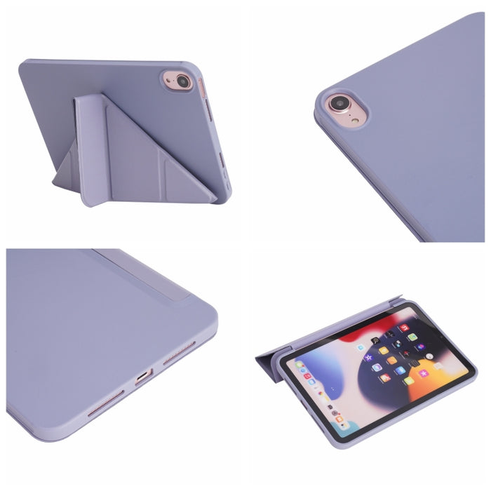 Estuche para tableta de cuero con 3 pliegues de silicona y PU con textura de mijo