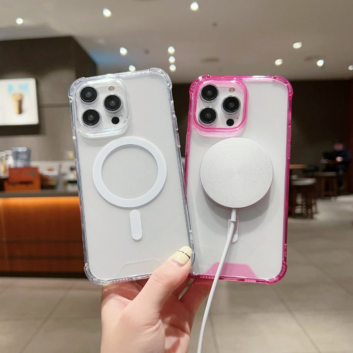 Estuche para teléfono a prueba de golpes MagSafe de acrílico transparente alto
