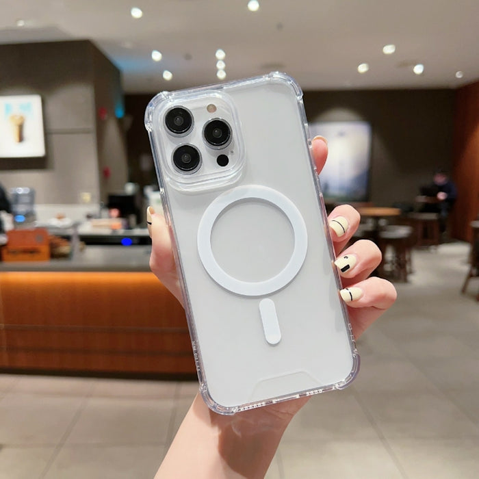 Estuche para teléfono a prueba de golpes MagSafe de acrílico transparente alto