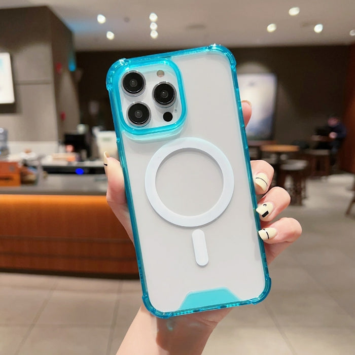 Estuche para teléfono a prueba de golpes MagSafe de acrílico transparente alto