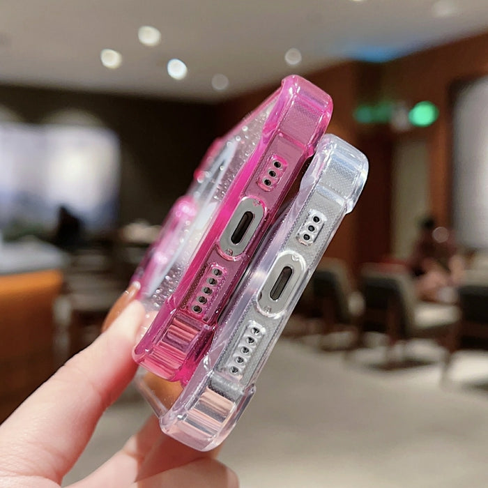 Estuche para teléfono a prueba de golpes de acrílico con purpurina de color degradado MagSafe