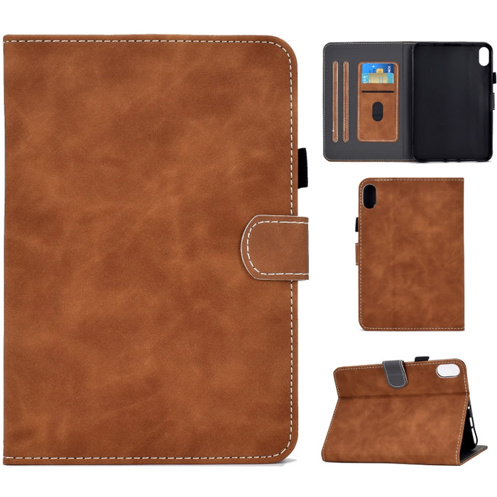 Estuche inteligente de cuero para tableta con textura de piel de vaca