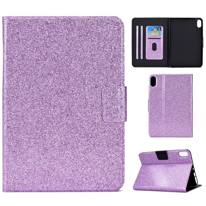 Estuche para tableta de cuero inteligente con polvo de brillo barnizado