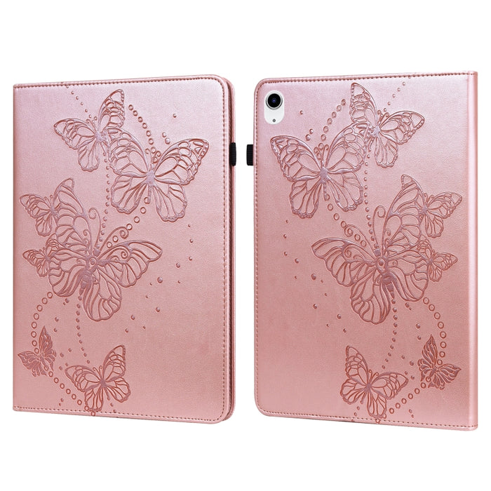 Funda para tableta de cuero con mariposa en relieve