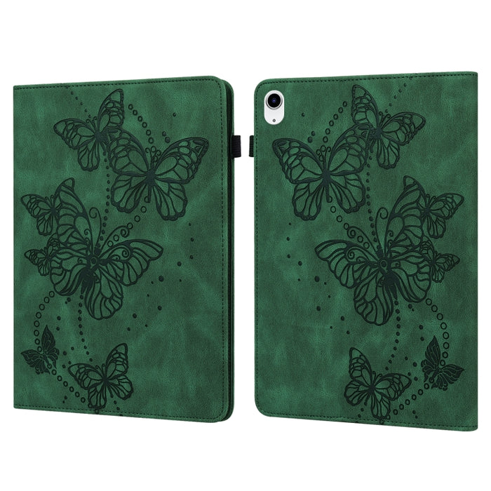 Funda para tableta de cuero con mariposa en relieve