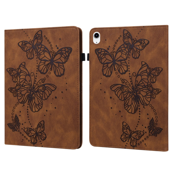 Funda para tableta de cuero con mariposa en relieve