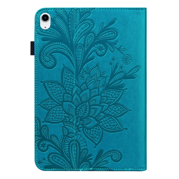 Estuche para tableta de cuero con estampado de flores de encaje