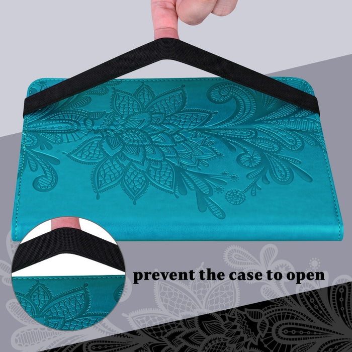 Estuche para tableta de cuero con estampado de flores de encaje