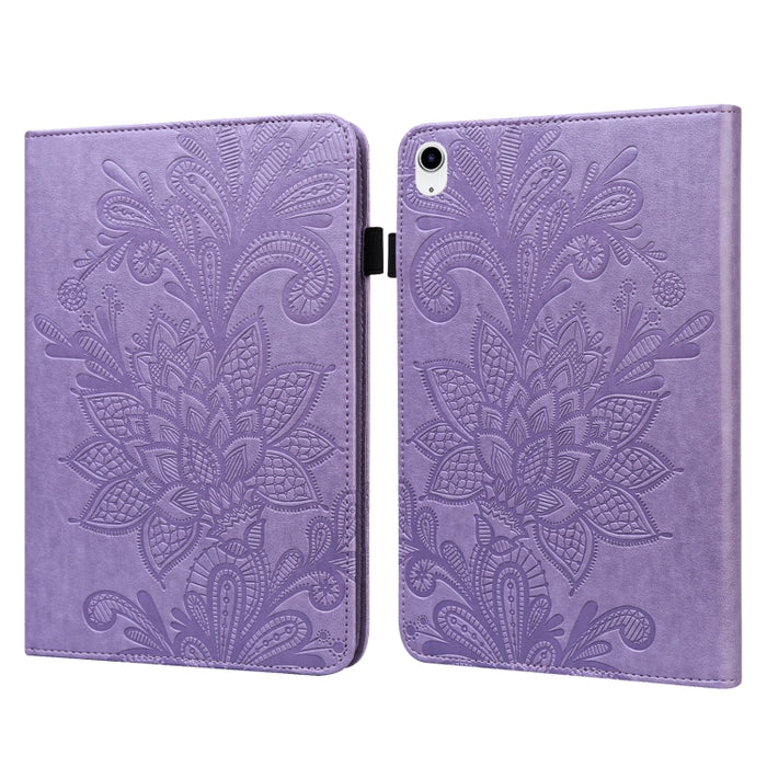 Estuche para tableta de cuero con estampado de flores de encaje