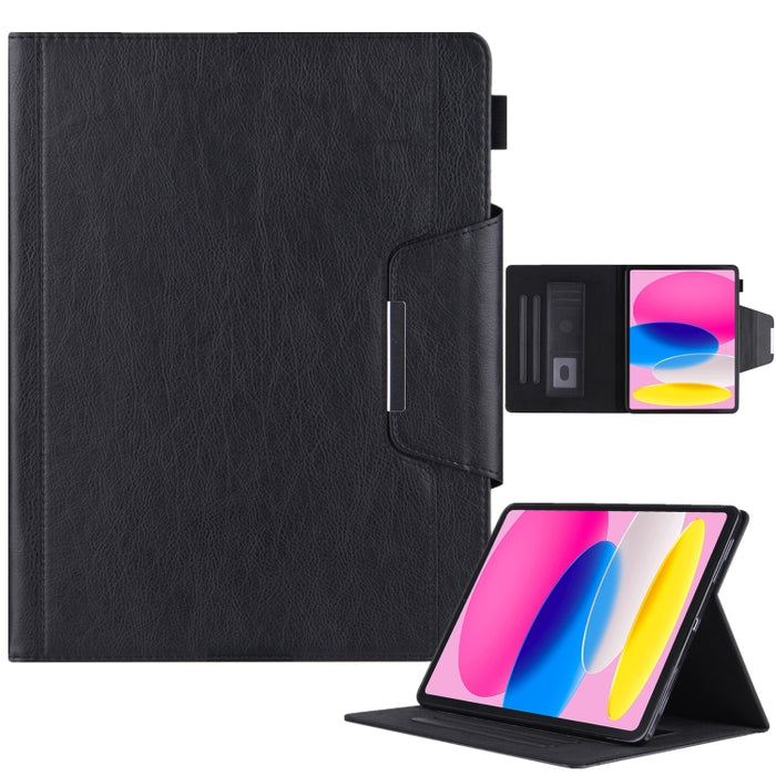 Estuche para tableta inteligente de cuero con hebilla de metal de color sólido