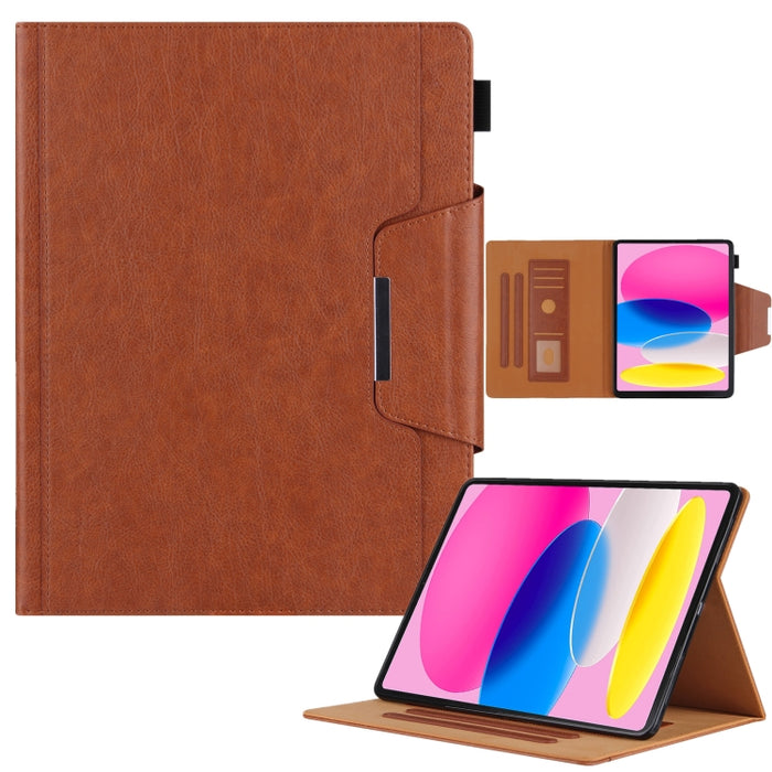 Estuche para tableta inteligente de cuero con hebilla de metal de color sólido