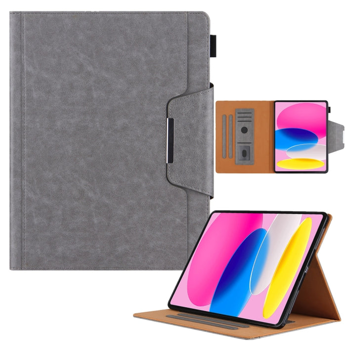 Estuche para tableta inteligente de cuero con hebilla de metal de color sólido
