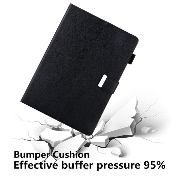 Estuche para tableta inteligente de cuero con hebilla de metal pequeño de color sólido