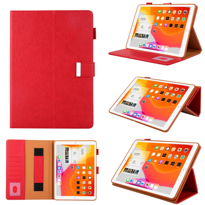 Estuche para tableta inteligente de cuero con hebilla de metal pequeño de color sólido