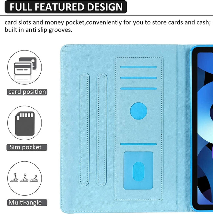 Estuche para tableta inteligente de cuero con dibujo coloreado