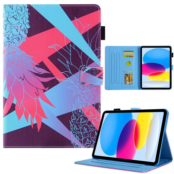 Estuche para tableta inteligente de cuero con dibujo coloreado