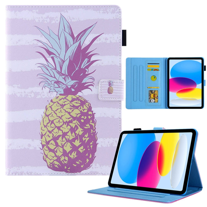 Estuche para tableta inteligente de cuero con dibujo coloreado
