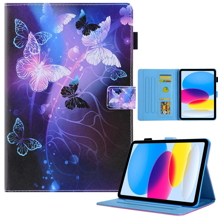 Estuche para tableta inteligente de cuero con dibujo coloreado