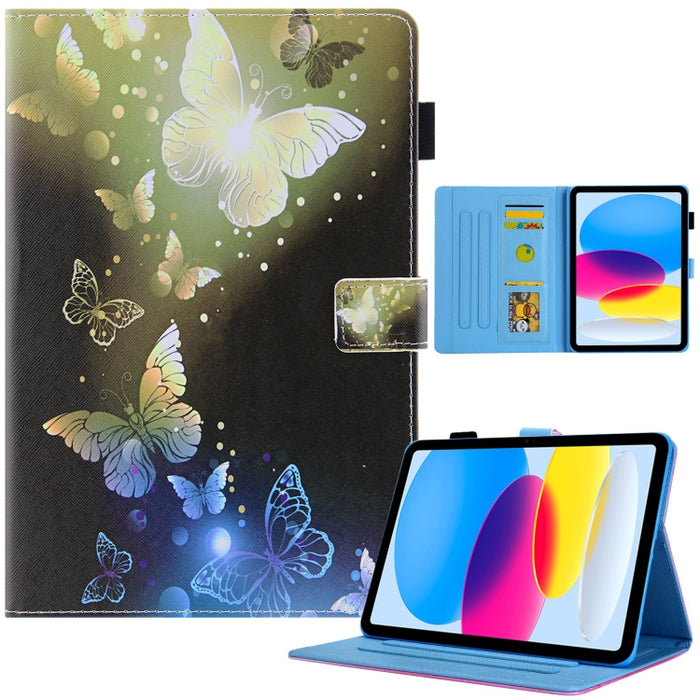 Estuche para tableta inteligente de cuero con dibujo coloreado