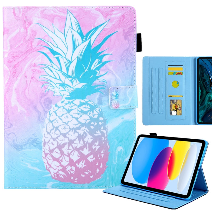 Estuche para tableta inteligente de cuero con dibujo coloreado