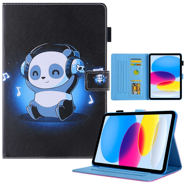 Estuche para tableta inteligente de cuero con dibujo coloreado