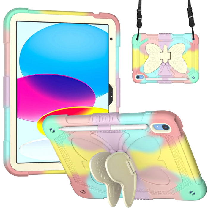 Estuche para tableta resistente y resistente con soporte de mariposa