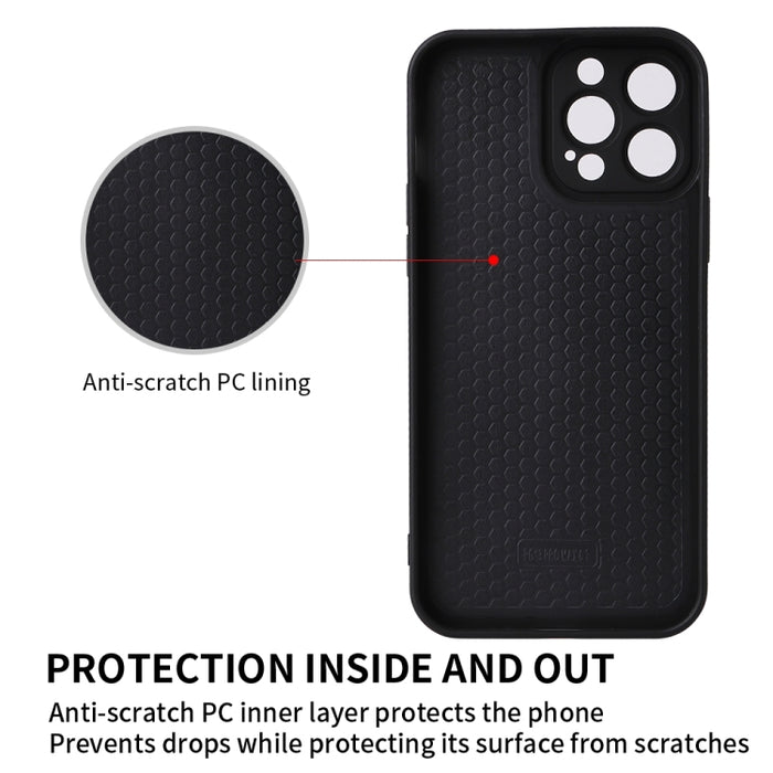 Estuche para teléfono de cuero con patrón de diamantes