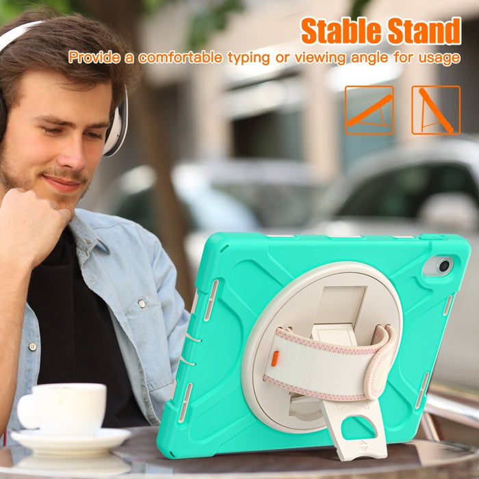 Estuche rígido y resistente para tableta con agarre giratorio y soporte para trabajo pesado