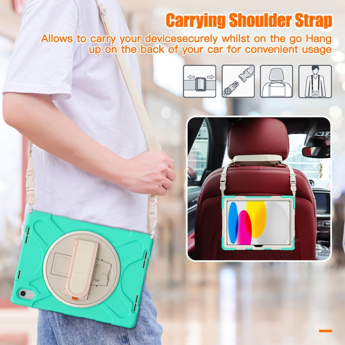 Estuche rígido y resistente para tableta con agarre giratorio y soporte para trabajo pesado
