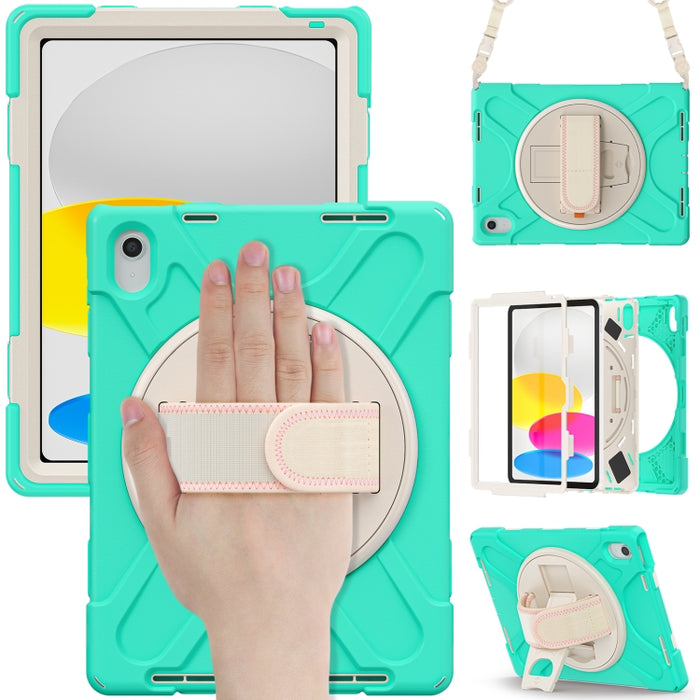 Estuche rígido y resistente para tableta con agarre giratorio y soporte para trabajo pesado