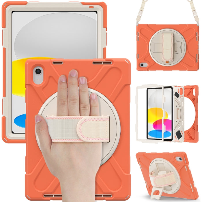 Estuche rígido y resistente para tableta con agarre giratorio y soporte para trabajo pesado