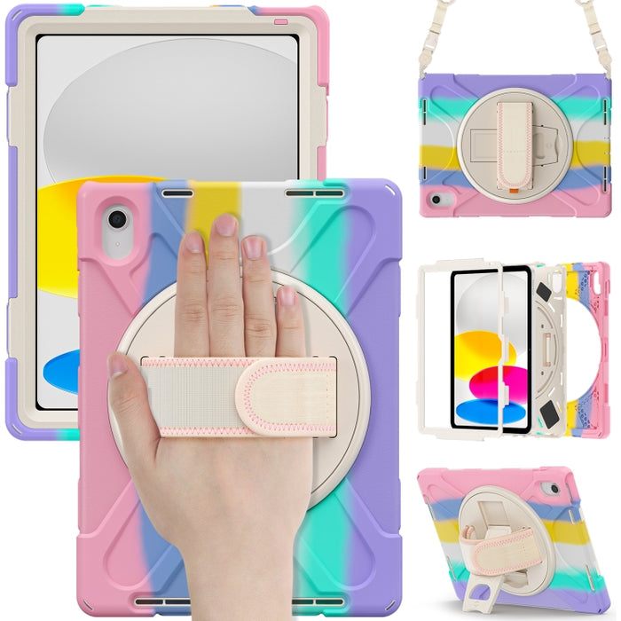 Estuche rígido y resistente para tableta con agarre giratorio y soporte para trabajo pesado
