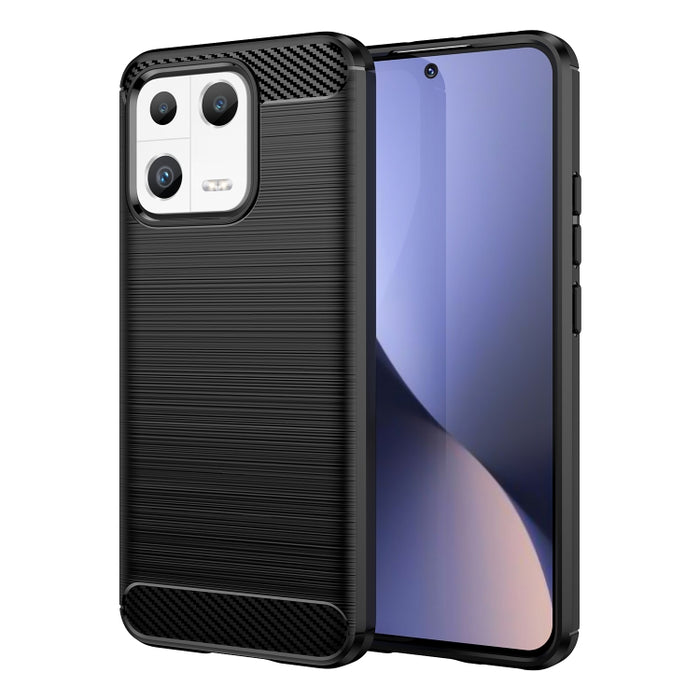 Caja de teléfono TPU de fibra de carbono con textura cepillada, For Xiaomi 13, For Xiaomi 13 Pro