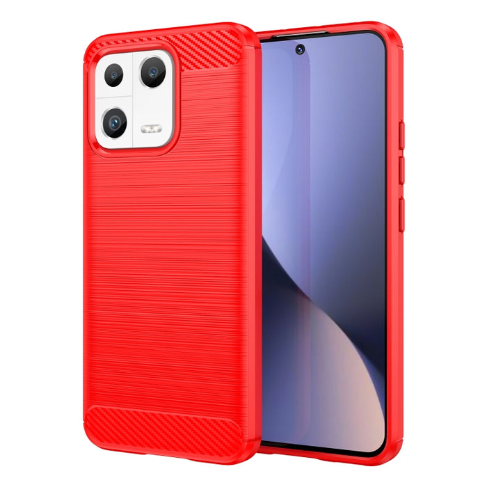Caja de teléfono TPU de fibra de carbono con textura cepillada, For Xiaomi 13, For Xiaomi 13 Pro