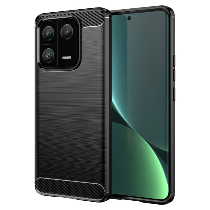 Caja de teléfono TPU de fibra de carbono con textura cepillada, For Xiaomi 13, For Xiaomi 13 Pro
