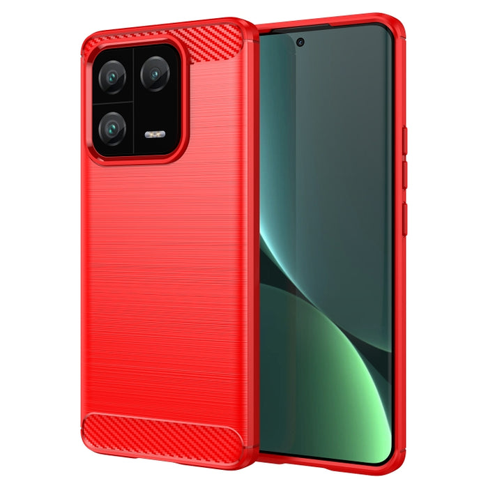 Caja de teléfono TPU de fibra de carbono con textura cepillada, For Xiaomi 13, For Xiaomi 13 Pro