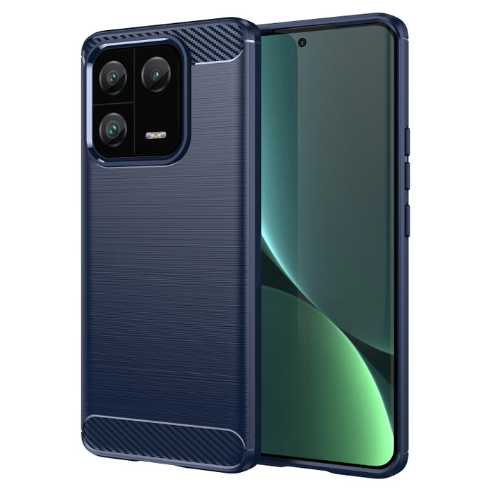 Caja de teléfono TPU de fibra de carbono con textura cepillada, For Xiaomi 13, For Xiaomi 13 Pro